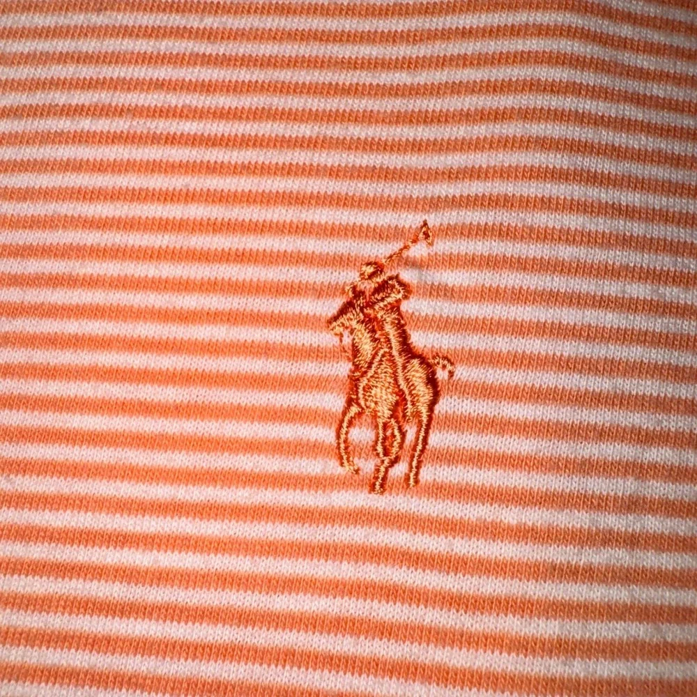Polo Golf Ralph‎ Lauren Mens XL Orange White Striped Jim Hudson Lexus Polo Shirt